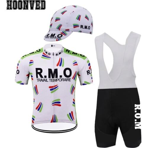 The 2019 New Team racing Man Classic white R.M.O Retro cycling suit Short sleeves Bib Shorts 9D Gel Pad maillot ciclismo hombr