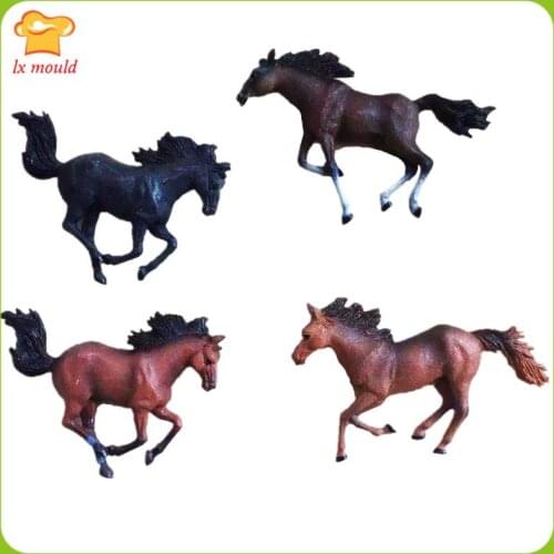 New horse silicone mould fondant cake decoration molds candy clay baking tools