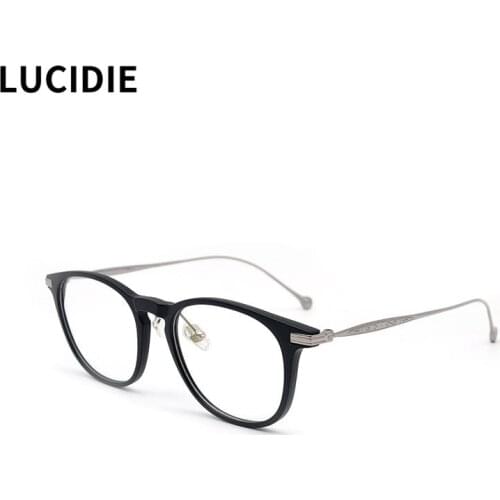LUCIDIE Vintage Metal Eyeglasses Frame Men Round Luxury Clear Lens Glasses Women 2021 New Myopia Optical Eyewear Male Spectacles