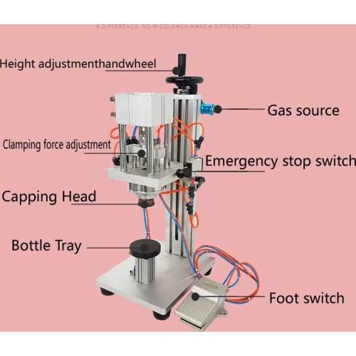 Pneumatic Perfume Oral Liquid Penicillin Injectable Bottle Capper Aluminum Plastic Glass Vial Crimper Capping Machine