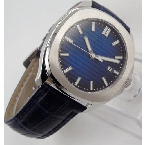 Luxury Mens Watch Dress Sapphire Glass 39mm Blue Mens Watch With Automatic Movement Date Window