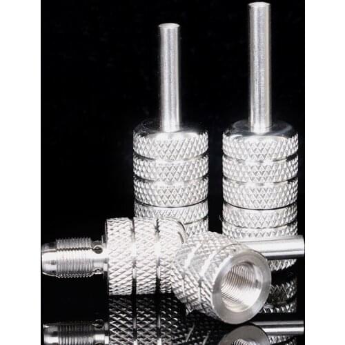 Free Shipping Tattoo and Body Art 2PCS / Lot Knurled Twist Auto-Lock Tattoo Grip Professional Stainless Steel 25mmTattoo handle