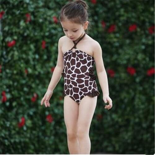 Sexy Kids One Piece Swimwear 2016 Summer Girls Plaid Swimsuit Dress Baby Girl Sports Bathing Suits with Swimming Cap