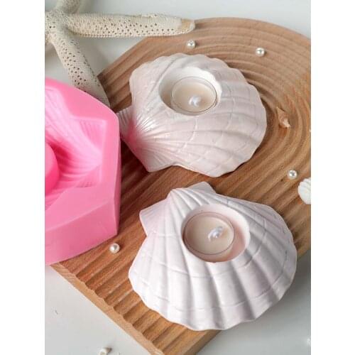 Shell Shape DIY Silicone Candle Mold Soap Form Candle Holder Mold Handmade Plaster Aroma Crafts Cake Decorating Tools
