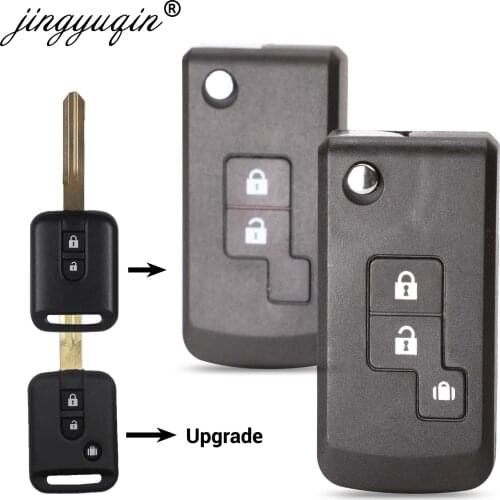Jingyuqin 10p 2/3BUTTON Flip Folding Remote Key fob Shell Case For Nissan Qashqai primera Navara Micra Almera Note Sunny New