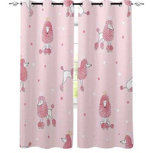 Animal Dog Geometric Wave Point Blackout Curtain for The Bedroom Living Room Kitchen Curtain Panel Study Blackout Curtain