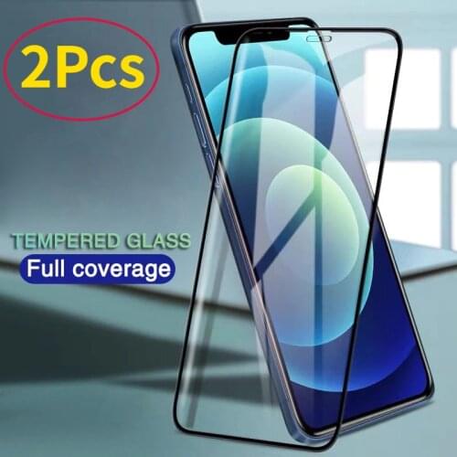 2Pcs Tempered Glass Flim For iPhone 12 Mini 11 Pro XS Max XR X 8 7 6S 6 Plus iPhone12 iPhone11 Pro Full Cover Screen Protector