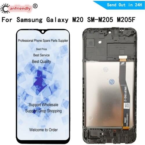 LCD Display For Samsung Galaxy M20 M205 SM-M205F M205G M205FN/DS LCD Display Screen Touch Panel Digitizer With Frame Assembly