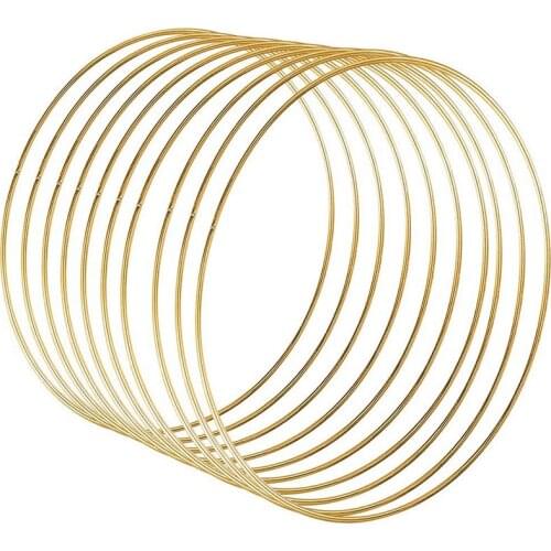 10 Pack 10 Inch Metal Floral Hoop Wreath Gold Hoop Rings for DIY Wreath, Dream Catcher and Wall Hanging Crafts