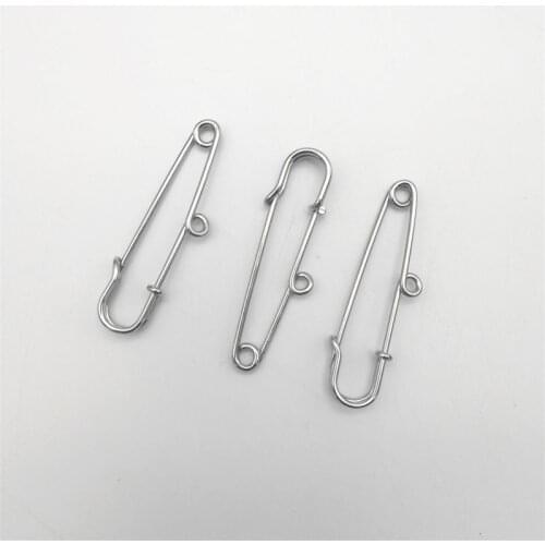 100pcs 5cm 1 Loop Large Safety Pins Silver Color Brooche Pins DIY Jewelry Finding