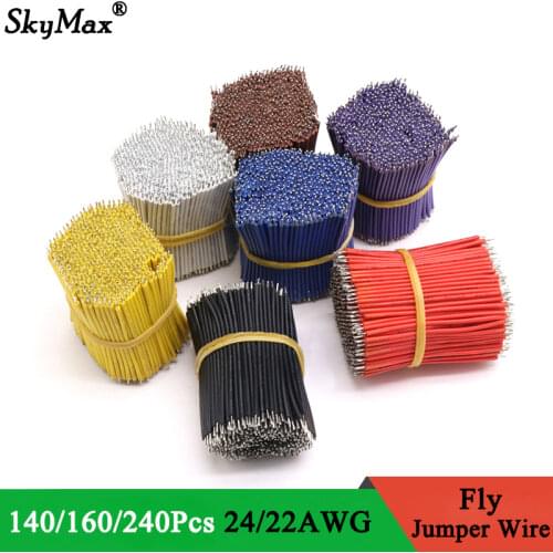 20pcs/30pcs Fly Jumper Wire 24AWG Electron Solder Cable PVC Insulated OD 1.4mm Tin-plated Copper Conduct Connector Line Colorful