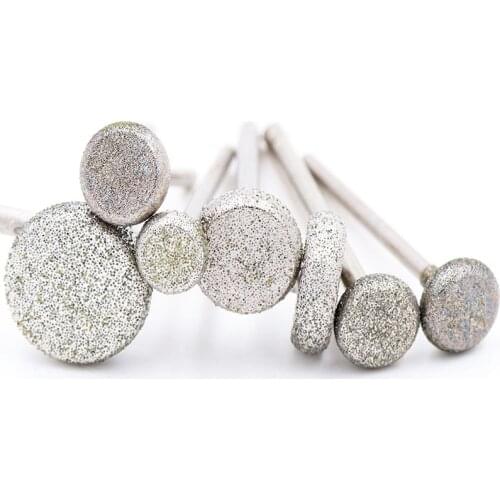 2pcs Round diamond grinding head wheel dremel rotary tool burs set accessories mini drill burr bits disc Diamond Rotary Tool