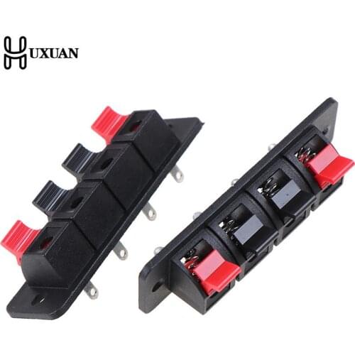 2 Pcs 4 Positions Connector Terminal Push In Jack Spring Load Audio Speaker Terminals Breadboard Clip