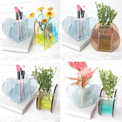 2021 New DIY Flower Vase Mold Make-up Brush Pen Holder Resin Casting Mold Art Craft Tools