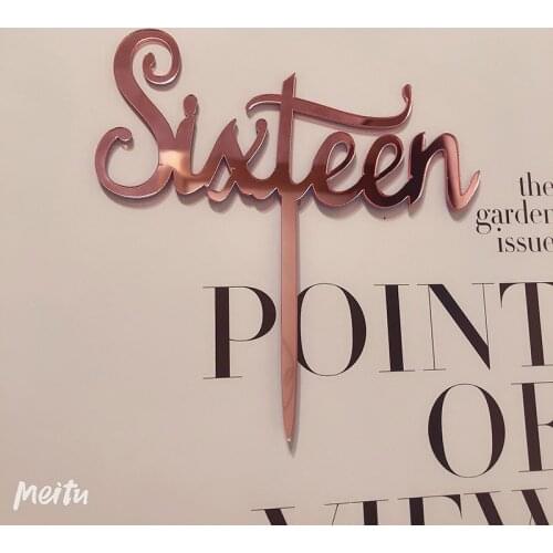 Acrylic 16 Happy Birthday Cake Topper Number Sixteen Acrylic Cupcake Topper For 16th Girls Birthday Party Cake Decorations Diy