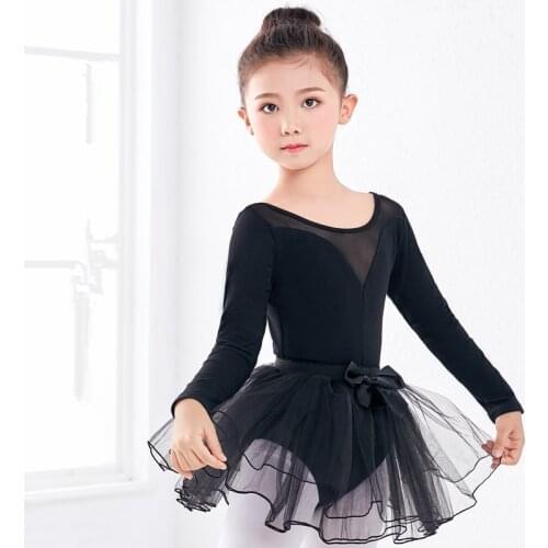 Ballet dress Kids Gymnastics Dance Leotard +Skirts Suits Girls Black Pink Red Leotard Dancewear for Ballerina Party Costumes
