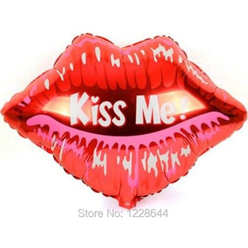 Free 10pcs/lot Valentines Day Kiss me foil balloons gift Party supplies Wedding favors and gift Love expression wholesale