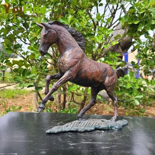 Bronze Horse Sculpture Antique Bronze Horse Statue Bronze Cast Crafts Horse Figurines For Home Office Decor Ornament Collection