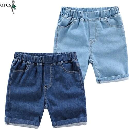 Boys Pants Childrens Denim Shorts Selling New Summer Boys Shorts knee length Fashion Big Kids Casual 100% Cotton 2-12Y Trousers