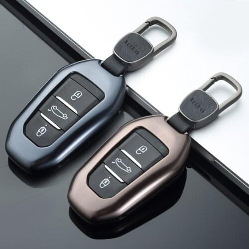 Aluminum Alloy Car Key Case Shell Key Cover Storage Bag Protector for Peugeot 301 308S 408 508 2008 3008 4008 5008