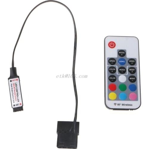 RGB Controller RF Wireless Remote Control for Case LED Light 3Pin 5V or 4Pin 12V RGB for AURA SYNC Power Supply