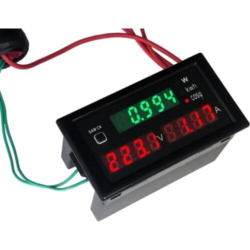 DL69-2047 AC 220V 100A voltage and current watt power meter digital display LED ammeter voltmeter power factor meter triple