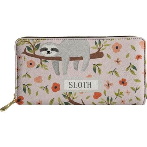 HaoYun Sloth Long Wallet Women Purses Fashion Coin Purse Bags Unicorn Horse PU Leather Card Holder Female Zipper Money Wallets