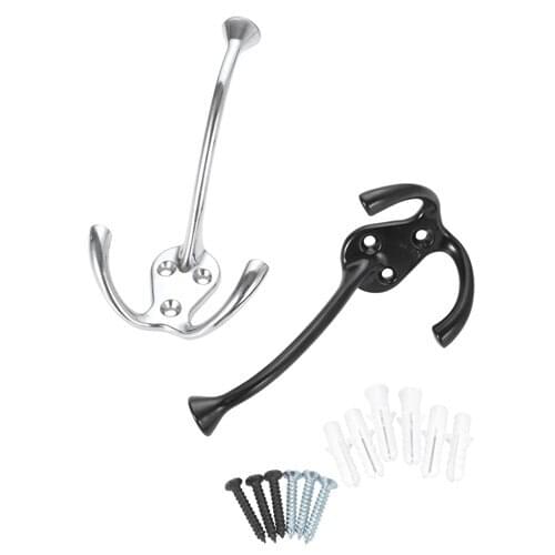 Dophee1pc Home Kitchen Retro Double Wall Mount Hook Coated Clothes Towel Hat Door Wall Window Hanger Holder