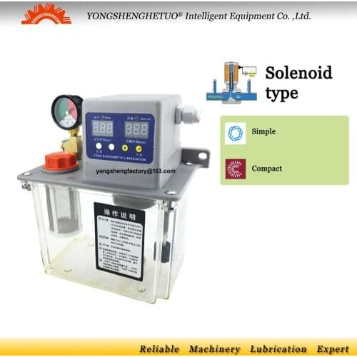 Electric solenoid lubrication oil pump electromagnetic lubricator lubricating unit oiler 2L 220V for centralized CNC machine