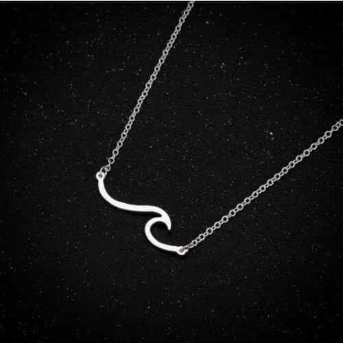 European and American jewelry long wave necklace only beautiful waves waves pendant clavicle chain beach surfers friend gifts