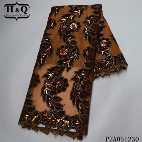 H&Q french velvet sequins laces fabric 2021 high quality nigerian mesh tulle embroidery with stone african lace fabrc for sewing
