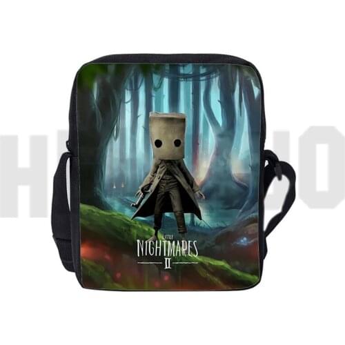 3D Print Little Nightmares 2 Shoulder Bags Crossbody Bags for Children Teenage Bookbags Women Zipper Canvas Fashion Handbag