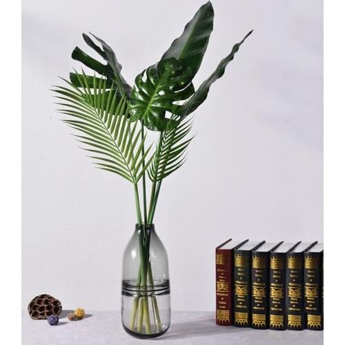 5pcs/lot Simulation Tropical Plants Plastic Turtle Leaf for Decoration Home Wedding Christmas Decoration Artificial Palm Leaves