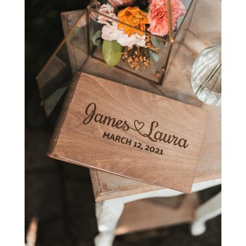 Personalized Wedding Guest Book for Wedding Decor Rustic Wooden Guestbook Album Wedding Gift