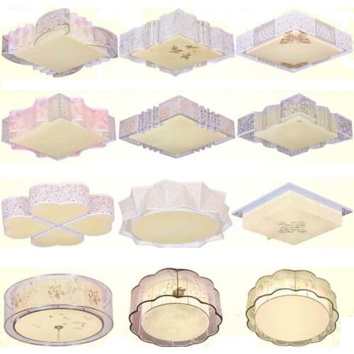 220V 42W Modern Led Ceiling Lights Parchment PVC Plafond Lamp For Living Room Bed Room Kitchen Study Dining Room