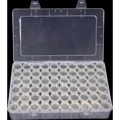 56/60 Bottles Jar Square Diamond Painting Storage box Diamond Painting Accessories Beads Container Mosaic Storage boxes Tools