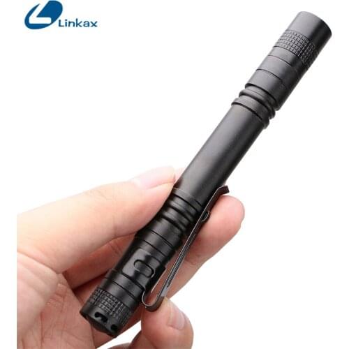 Mini Pen Light Portable LED Flashlight Torch XPE-R3 Flash Light Hugsby XP-2 250LM Hunting Camping Lamp By AAA battery