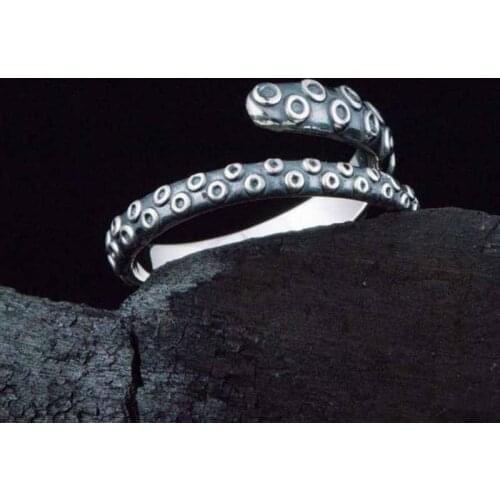 Christmas 2020 Charm Halloween Octopus Punk Stainless Steel Seaman Rings Men Anel Puck Jewelry Gift for Sailor Party Gift OSR723