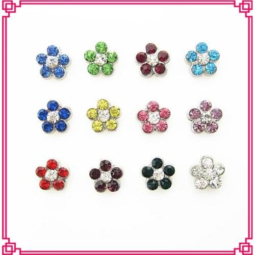New arrive 120pcs/lot mix 12 month crystal rhinestone flower birthstone floating charms living glass memory floating lockets