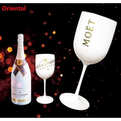 White Moet Plastic Glasses Celebration Party Drinkware Drink Wine Glass Cup Champagne Glass Electroplated Cups Cocktails Goblet
