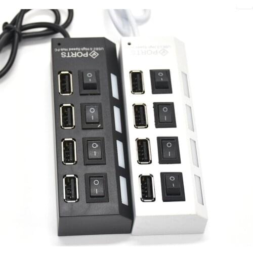 Hi-Speed 4 port usb 2.0 hub Multi USB 2.0 Splitter 480 Mbps High Speed with Switch For MacBook PC Noteb