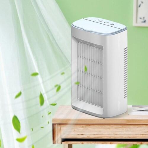 Easy Use 3-gear Atomized Humidifying Lower Noise Misting Air Conditioner ABS Air Conditioner USB Charging for Daily Use