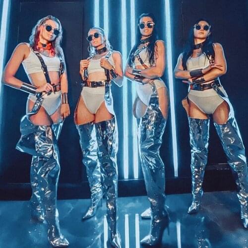 Sexy Bikini Sets Nightclub Bar Ds Dj Performance Costumes Women Gogo Dancers Outfits Jazz Hiphop Wear Festival Clothing DQS7685