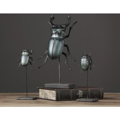 The Nordic resin beetle handicrafts Home living room study model soft furnishings home decor accessories free shipping