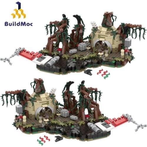 Buildmoc Technical Star Plan Empire Strikes Back Cursed Land Dagobah Playset Building Blocks MOC Architecture Brick Toy For Kids