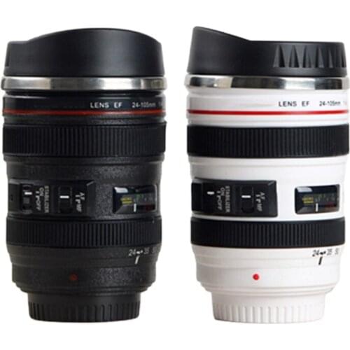 Camera Lens Shape Stainless Steel Insulation Cup Creative Design Heat Cold Insulation Water Bottle Home Office Drinkware
