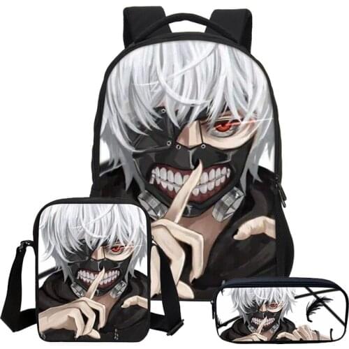 VEEVANV Tokyo Ghoul 3 PCS/SET Boys Combination Shoulder Bags Children Anime Bookbags School Laptop Backpacks Men Casual Mochila