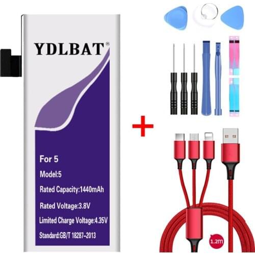 YDLBAT 1440mAh High Capacity Battery for iPhone 5 for iphone5 free Tool Kits+Battery sticker