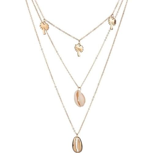 Summer Retro Shell Necklace Pendant For Women Vintage Rope Natural Shell Choker Statement Neckalce Jewelry Wedding Bride Gift