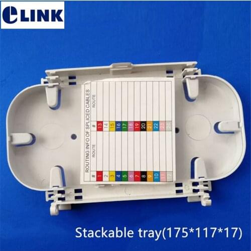 10pcs 24 cores fiber splice tray high quality ftth cassette splice tray 24 port ftth Flexible Cable Plastic Splicing tray ELINK